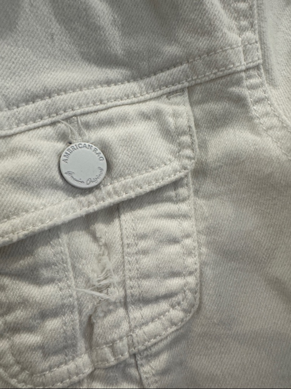 American Rag White Button-Up Cropped Jacket - Picture 5 of 5